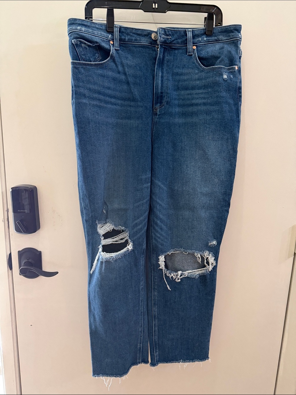 Paige Stella Crop Classic Distressed Women's Blue Denim Jeans NWOT